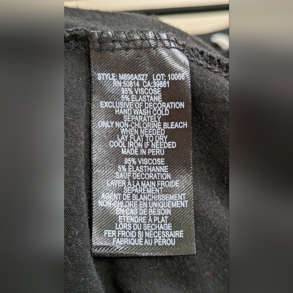 Tahari Cold Shoulder Viscose Blend Stretch Black Tunic Size Medium GUC - Picture 7 of 7